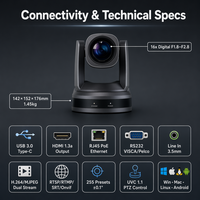 Système de visioconférence 1080P avec caméra PTZ, zoom optique 12x, USB 3.0, Panoramique/Inclinaison, 255 préréglages, idéal pour les réunions d'église – Vente directe usine, OEM/ODM