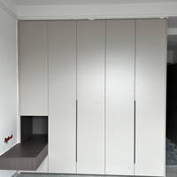 Armoire de rangement à étagères ouvertes, moderne, en MDF brun foncé, dressing gris rustique, style français