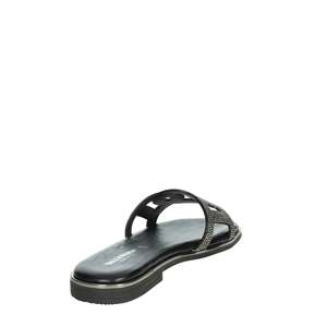 Sandali piatti da donna Valleverde neri 32030 stile slip-on - Product Image 3