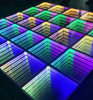 TSINYE LED Dance Floor Bühnen lichter für Hochzeits feier 48 leds Gehärtetes Glas Infinity Mirror Panel 3D-Effekt LED Dance Floor