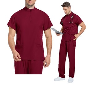 Men's Surgical Scrub Set Moisture Wicking Split Uniform Hospital Workwear Size S XXL - Product Image 3