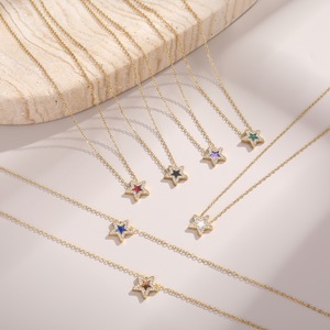 Collar CAIOOCHE con Colgante <span class=keywords><strong>de</strong></span> Estrella, Diseño <span class=keywords><strong>de</strong></span> Moda, Microincrustaciones <span class=keywords><strong>de</strong></span> Circonio, Resistente al Agua y al Deslustre, para Mujer - Product Image 4
