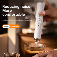 Mousseur à lait électrique portatif à 3 têtes détachables et lavables, rechargeable par USB, pour un cadeau haut de gamme et un usage domestique