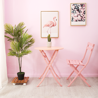 Ensemble table et chaises pliables 2 places en fer forgé rose pastel, style nordique, pour salons de thé, cafés et desserts – Le best-seller des réseaux sociaux