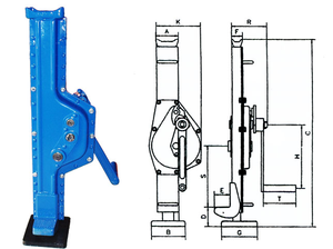 <span class=keywords><strong>Cric</strong></span> mécanique manuel robuste en métal de 10 tonnes avec système d'auto-verrouillage, hauteur de levage maximale de 200 cm - Product Image 4