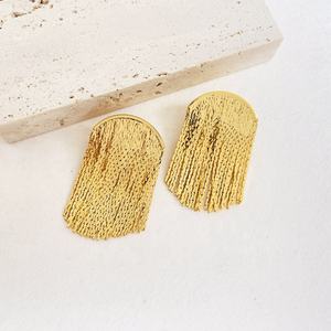 FY mode bijoux boucles d'oreilles 925 argent aiguille Post déclaration Boho mariage <span class=keywords><strong>mariée</strong></span> fête or chaîne gland longue balancent goutte boucle d'oreille - Product Image 3