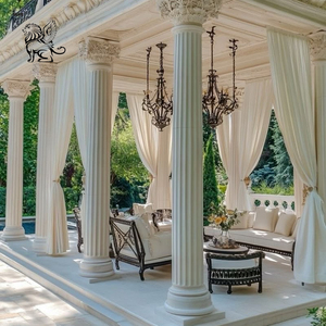 Columna <span class=keywords><strong>de</strong></span> Mármol Blanco <span class=keywords><strong>de</strong></span> Lujo, Estilo Romano, con <span class=keywords><strong>Pilar</strong></span> Sólido, para Decoración <span class=keywords><strong>de</strong></span> Gazebo <span class=keywords><strong>de</strong></span> Jardín al Aire Libre, Marca BLVE - Product Image 1