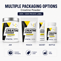 Créatine monohydrate en poudre, marque privée OEM/ODM, soutien musculaire, formule végétalienne personnalisée, complément nutritionnel sportif