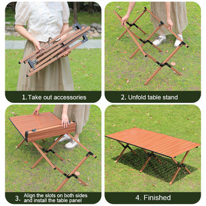 Chiều dài di động nhôm Cắm Trại Dã ngoại bảng ngoài trời cuộn lên Gấp Cắm Trại bàn ăn với mang theo túi - Product Image 6