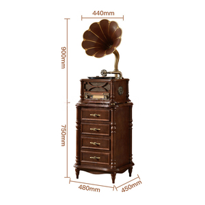 Retro Wooden Floor <b>Standing</b> Gramophone With BT <b>Speaker</b> Function Vintage Vinyl Record Player Home Decor Gift For Living Room - Product Image 4
