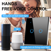 Interrupteur intelligent Alexa RF433 contrôle Tuya non neutre fonctionne avec Google 1/2/3 Gang Smart Life commutateur tactile WiFi pour la lumière de la maison