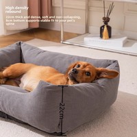 Auf Lager: Rechteckiges Waffelstruktur-Hundebett, extra dick, für den Direktversand; Ganzjährig abnehmbar und waschbar; für kleine Hunde und Katzen; hält warm