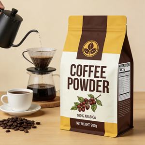 Sacs à café personnalisés en gros avec logo imprimé, 250g, 500g, 1kg, à fond plat, pochettes verticales avec fermeture éclair pour grains torréfiés - Product Image 3