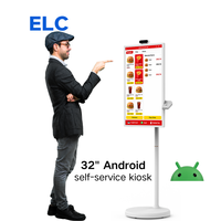 Kiosque interactif numérique 32 pouces RK3299 Android 14 4+64 Go NFC MSR pour l'industrie de la restauration