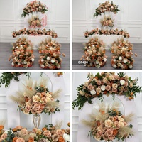 Décoration de mariage sur le thème du brun, bouquet de fleurs artificielles, boule de fleurs personnalisée pour allée, ensemble de décoration romantique avec fausses fleurs