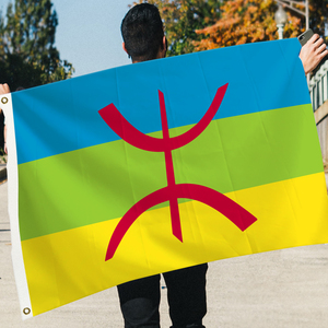 <span class=keywords><strong>Drapeau</strong></span> <span class=keywords><strong>berbère</strong></span> amazigh en tissu, à suspendre à l'extérieur, 100% polyester, pour les événements, les fournitures de fête - Product Image 3