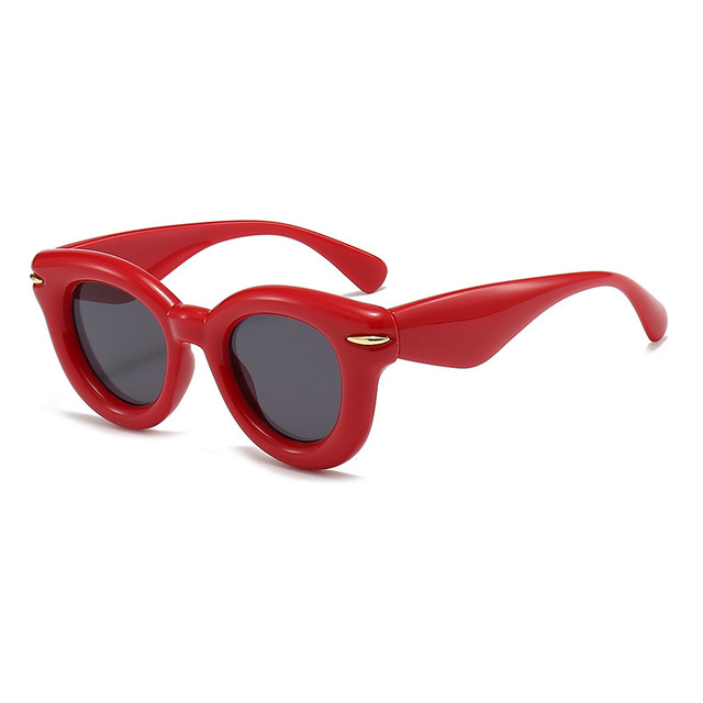 European and American Thick-Frame Sunglasses Trendy Round Colored Fashion UV400 Personalized Unisex Made in China
