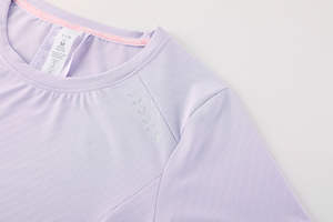 夏の女性用アウトドア通気性ランニングスポーツTシャツ速乾性4方向ストレッチクルーネック伸縮性半袖スキニー - Product Image 4