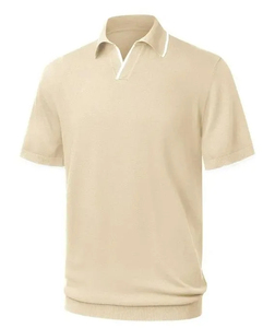 เสื้อโปโลปักลายสำหรับผู้ชายเสื้อโปโลสีล้วนแบบสีตัดกันสำหรับใส่เล่นกอล์ฟ - Product Image 4