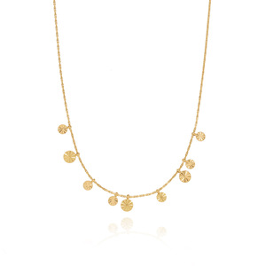 Collier pendentif en acier inoxydable plaqué or, motif géométrique circulaire exquis, chaîne à maillons, bijoux polyvalents pour femmes - Product Image 3