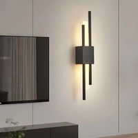 Applique murale longue 6W pour salon, mur de fond, bureau, chambre à coucher, lampe de chevet, style simple, moderne, nordique, luxe léger, créative, motif grille