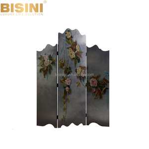 BISINI partición de pantalla de piso plegable pintada de lujo, divisores de habitación de tres puertas - Product Image 1