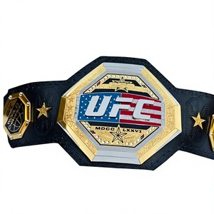 Ceinture de championnat AERO UFC en métal plaqué, ceinture de récompense sportive, moulage monobloc, motif d'étoiles imprimé par transfert thermique, boucle en alliage - Product Image 1