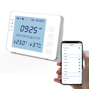 Hygromètre numérique sans fil, thermomètre d'intérieur, humidimètre, thermomètre d'intérieur, hygromètre personnel avec horloge - Product Image 1