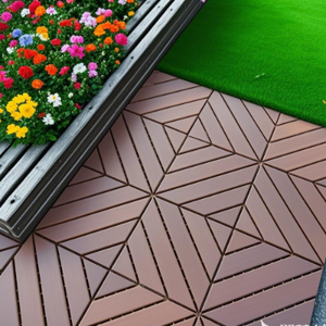 FCJ 44-Pack ad incastro di piastrelle di plastica 12x12 quadrati impermeabili per esterni per Patio interno per uso per tutte le stagioni-rosso