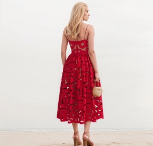Abito da <span class=keywords><strong>sera</strong></span> elegante da donna con spalline sottili, rosso, per feste ed eventi, abito da <span class=keywords><strong>sera</strong></span> classico da donna - Product Image 3