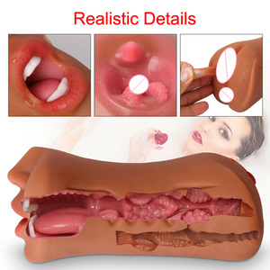 Großhandel <span class=keywords><strong>3</strong></span> in 1 Realistic Oral Mastur bator Deep Throat Elastic Geruchloses Doppel loch Munds pielzeug für Männer Oral Oral Oral - Product Image 6