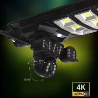 Lampadaire solaire LED avec caméra CCTV extérieure, vision nocturne, Wi-Fi, étanche, haute résolution