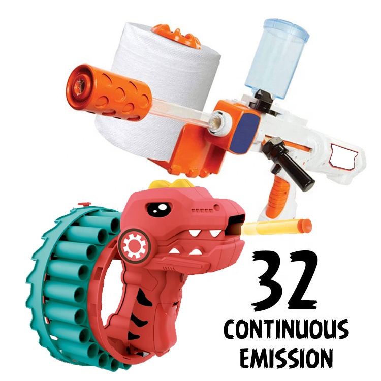 Безопасный игрушечный пистолет для бластера туалетной бумаги с бумажным пистолетом