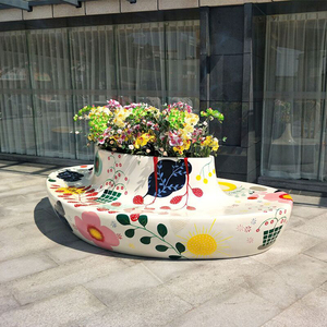 Banc extérieur sur mesure résistant aux UV en FRP pour l'espace de jeux extérieur des jardins d'enfants - Product Image 5