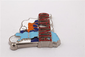 Aimant de réfrigérateur en émail métallique de <span class=keywords><strong>Finlande</strong></span> et de Lapland, souvenir de mariage, avec autocollant magnétique de forme originale - Product Image 3