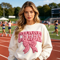 Nouveau design, patchs thermocollants personnalisés en chenille brodée et découpée au laser, grand format, pour vêtements, thèmes football universitaire, baseball et cheerleading