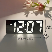 Réveil numérique intelligent à LED avec commande vocale, horloge de bureau moderne, horloge de table, cadeau pour la chambre à coucher, le salon, la décoration de la maison