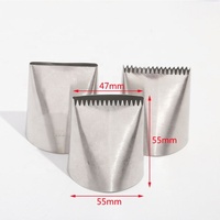 Outil de pâtisserie en acier inoxydable 304, spatule à crème à bord dentelé et à embout plat surdimensionné, embouts de décoration de gâteaux
