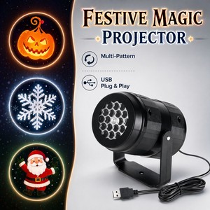 Projecteur Rotatif LED 2026 à Motifs Halloween et Noël pour Fêtes, Lampe de Projection pour Dropshipping et Agent de Traitement des Commandes Shopify - Product Image 1