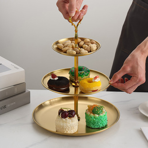 Stainless Steel Multi Tier Cake Stand 3 Tier Dessert Display For Indoor Use Modern Style Durable Metal Frame - Product Image 2