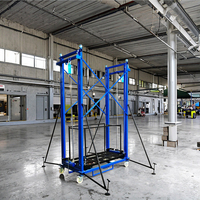 Plateforme de construction mobile électrique en acier de 500 kg, hauteur 2 m, télécommande, moteur 1500 W, table élévatrice pliable