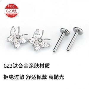 Pendientes de Mariposa con Circonita, Engaste de Garra de Aleación de Titanio, Joyería Geométrica de Moda, Regalo - Product Image 3
