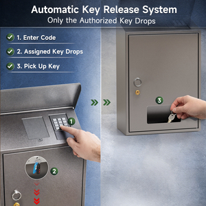 Boîte <span class=keywords><strong>à</strong></span> <span class=keywords><strong>clés</strong></span> intelligente WeHere <span class=keywords><strong>avec</strong></span> fonction de livraison automatique, <span class=keywords><strong>armoire</strong></span> <span class=keywords><strong>à</strong></span> <span class=keywords><strong>clés</strong></span> 10 <span class=keywords><strong>clés</strong></span> <span class=keywords><strong>avec</strong></span> compartiment de récupération, accès par application Bluetooth et codes d'accès - Product Image 2