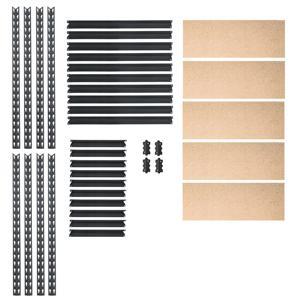 Estantería Ajustable sin Pernos de 5 Niveles, Estante de Almacenamiento de Acero al Carbono con Recubrimiento de Polvo Negro y Estantes de Madera - Product Image 3