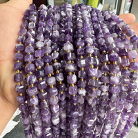 Perles carrées facettées en améthyste naturelle et jade de 6 mm et 8 mm, perles en vrac pour la fabrication de bijoux, bracelets et colliers DIY