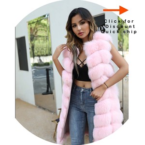 Warm Winter Top Quality Colorful <strong>Women</strong> <strong>Long</strong> Natural Fox Fur Vest <strong>Gilet</strong> - Product Image 2