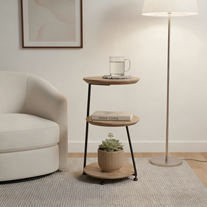 Table basse moderne à 3 niveaux avec cadre en métal et bois pour salon et chambre à coucher meubles de <span class=keywords><strong>maison</strong></span> - Product Image 3