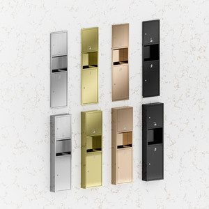 ถังขยะสแตนเลสพร้อมช่องเก็บกระดาษชำระพร้อมถังขยะแบบใช้มือ SUS304ใช้ในเชิงพาณิชย์ติดผนัง - Product Image 2