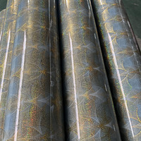 Rouleau de nappe en PVC imprimé feuille d'or marbrée, film de protection imperméable pour table à manger