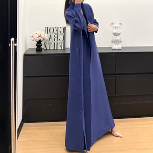 Robe Abaya en Polyester Plissée Imprimée Personnalisée de Haute Qualité pour Femmes Musulmanes, Vêtement Élégant pour Occasions Spéciales - Product Image 4